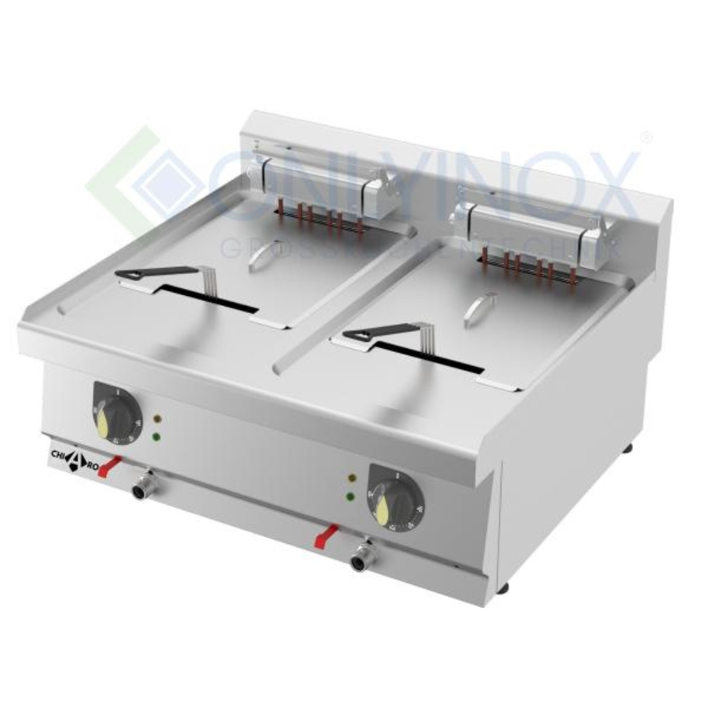 Elektr. Fritteuse 12+12 Liter als Tischgerät