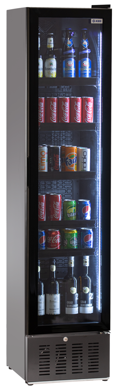 Glastürkühlschrank Getränkekühlschrank SLIM