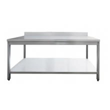Edelstahl Arbeitstisch mit Aufkantung