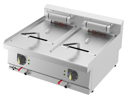 Elektr. Fritteuse 2 Becken, 13 + 13 Liter, Tischgerät