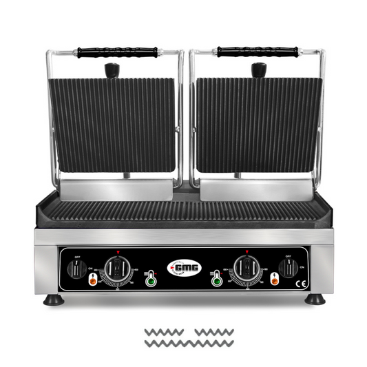 Doppelter Kontaktgrill Toaster mit gerillte Oberfläche