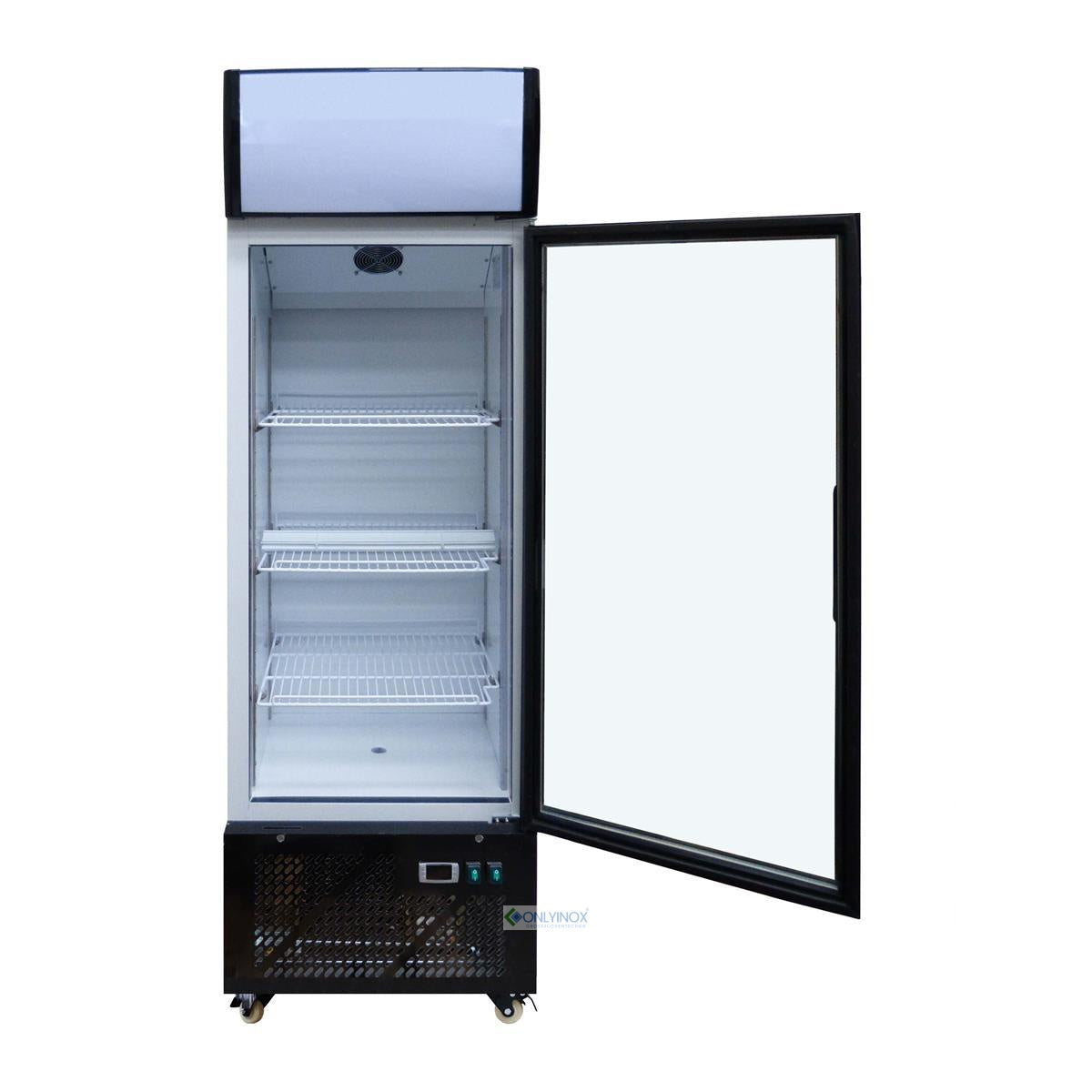 Glastürkühlschrank 1-türig, mit Werbebeluchtung