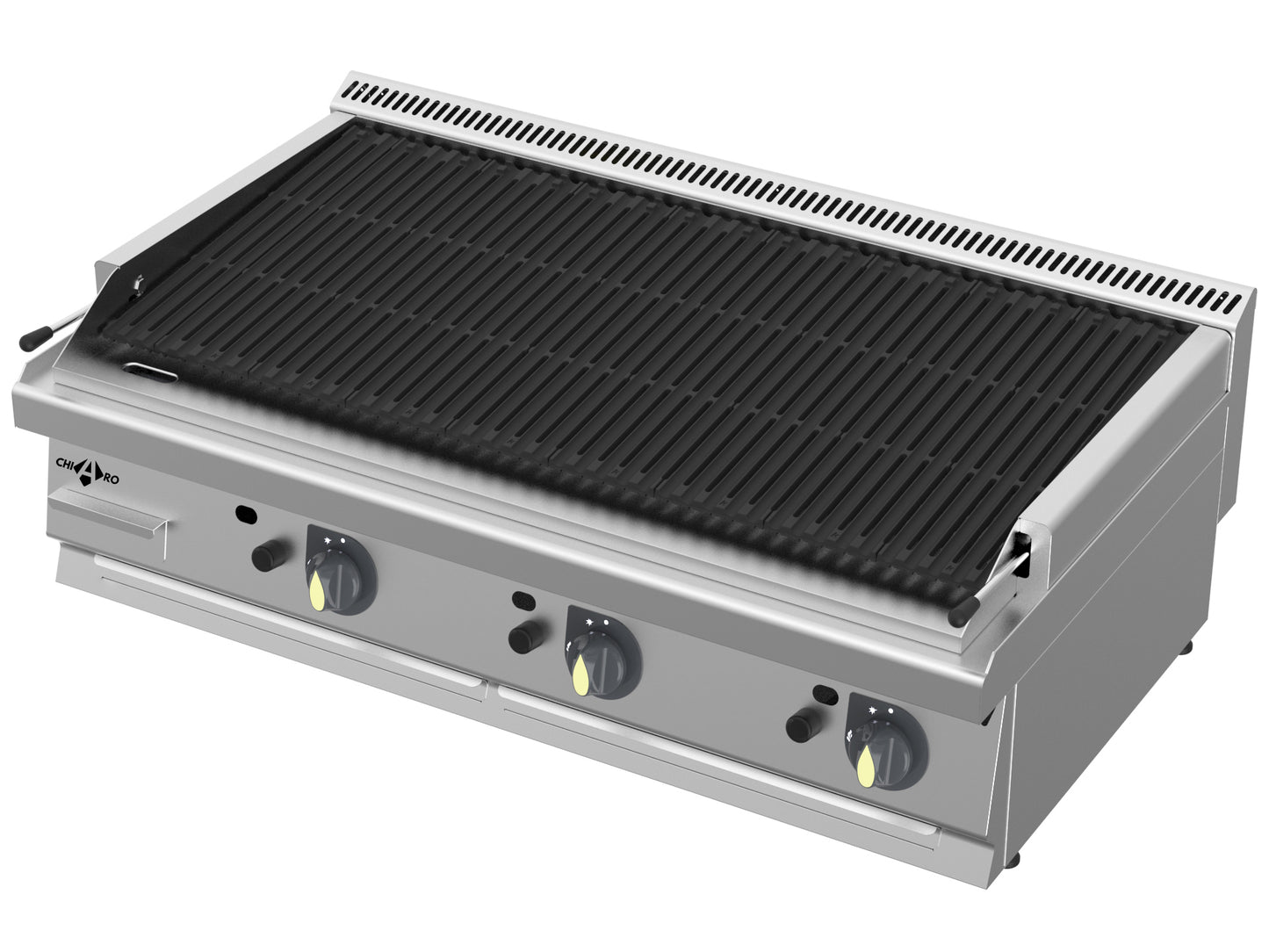 Gas-Lavasteingrill mit 3 Zonen als Tischgerät