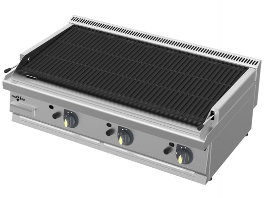 Gas-Lavasteingrill mit 3 Zonen als Tischgerät