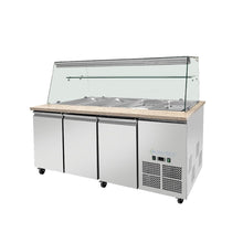 Salatvitrine / Salattheke rosa-grauer Granit, mit Verkleidung, LED-Beleuchtung 1880x820x850 mm