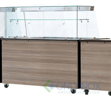 Salatvitrine / Salattheke rosa-grauer Granit, mit Verkleidung, LED-Beleuchtung 1880x820x850 mm