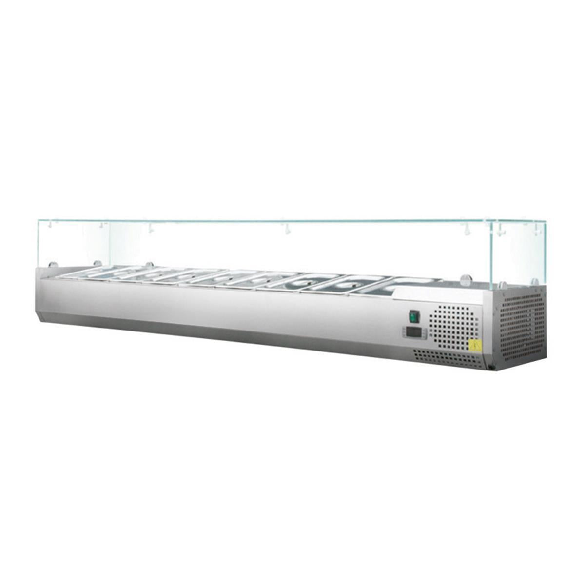 Kühlaufsatzvitrine mit Glasaufsatz 2000 x 395 x 435 mm