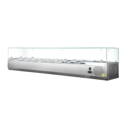 Kühlaufsatzvitrine mit Glasaufsatz 2000 x 395 x 435 mm