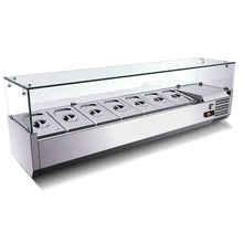 Kühlaufsatzvitrine 1500 x 400 x 440 mm mit Glasaufsatz