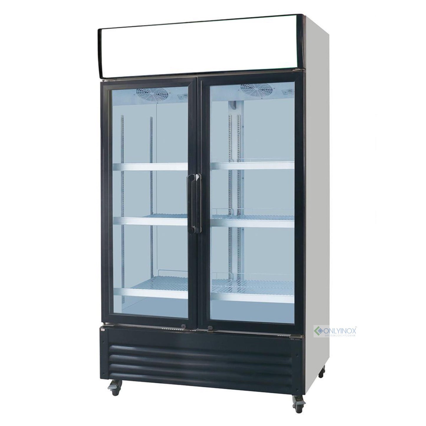 Glastürkühlschrank Getränkekühlschrank 2-türig