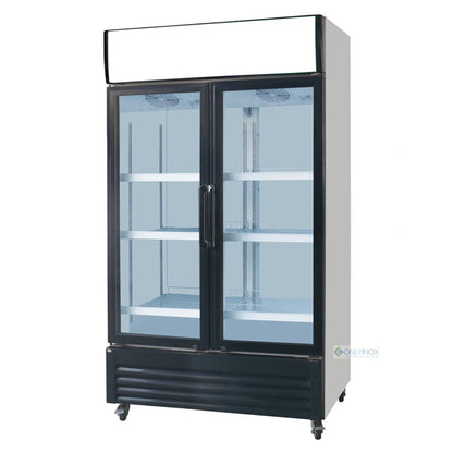 Glastürkühlschrank Getränkekühlschrank 2-türig
