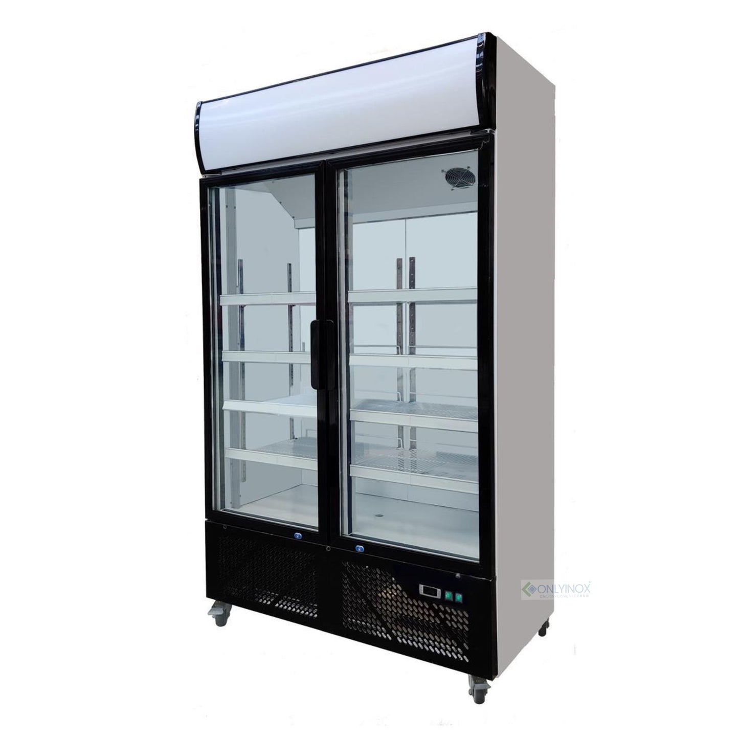 Glastürkühlschrank Getränkekühlschrank 2-türig