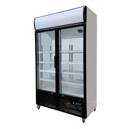 Glastürkühlschrank Getränkekühlschrank 2-türig